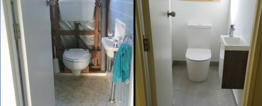 Isobel Rd toilet before and after